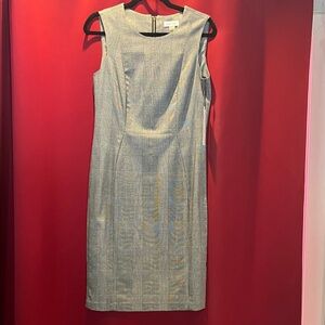 Calvin Klein Gray Textured Midi Dress